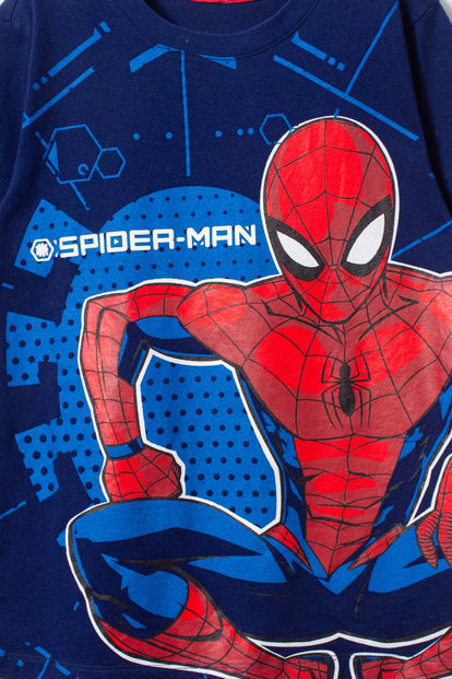 POLERA DE SPIDER-MAN MANGA CORTA AZUL PARA NIÑO