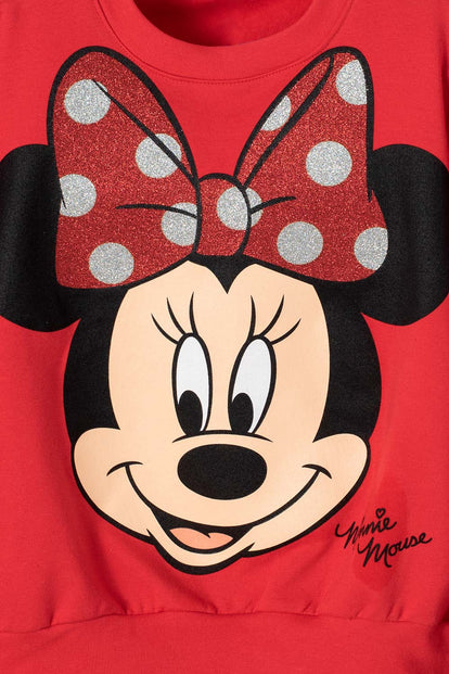 POLERON DE MINNIE MOUSE ESTAMPADO ROJO PARA NIÑA