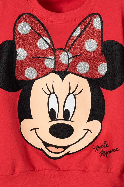 POLERON DE MINNIE MOUSE ESTAMPADO ROJO PARA NIÑA