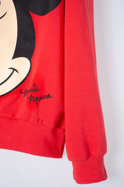 POLERON DE MINNIE MOUSE ESTAMPADO ROJO PARA NIÑA