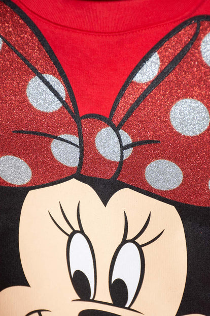 POLERON DE MINNIE MOUSE ESTAMPADO ROJO PARA NIÑA