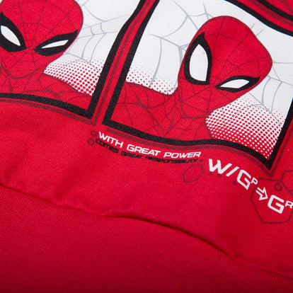 POLERON DE SPIDER-MAN MANGA LARGA ROJO PARA NIÑO