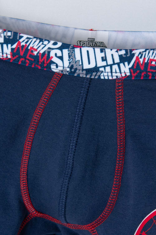 PACK X2 BOXER DE SPIDER-MAN AZUL Y BLANCO PARA NIÑO