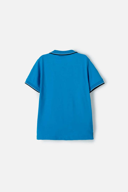 POLERA TIPO POLO DE SONIC AZUL CON BOTONES PARA NIÑO