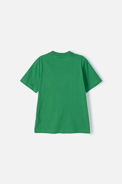 POLERA DE MINECRAFT VERDE MANGA CORTA PARA NIÑO