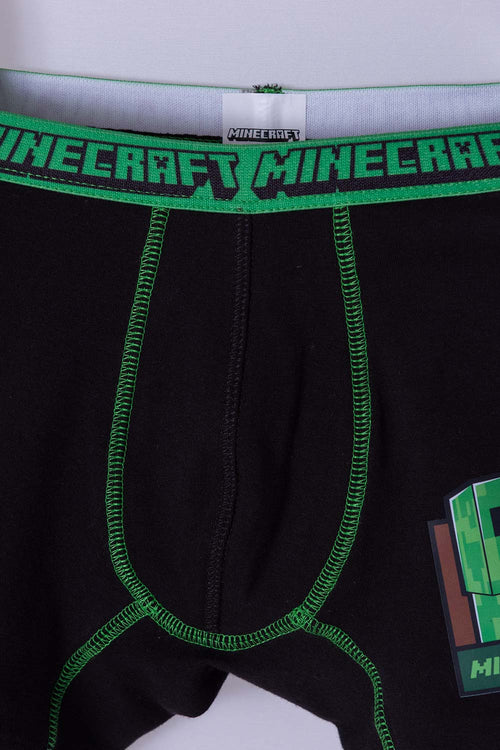 PACK X2 BOXER MINECRAFT NEGRO Y GRIS JASPE PARA NIÑO