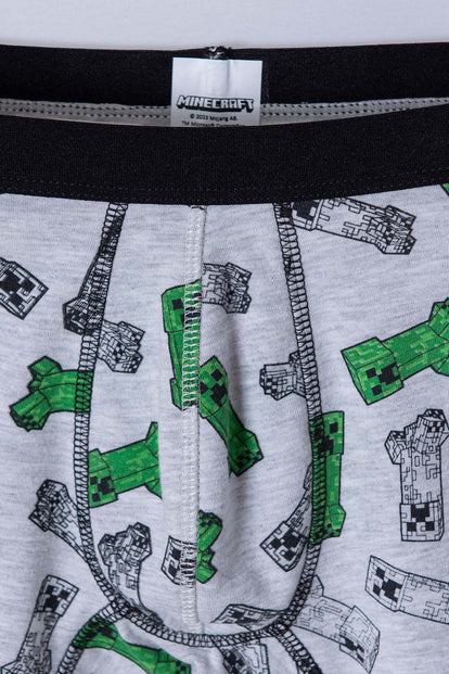 PACK X2 BOXER MINECRAFT NEGRO Y GRIS JASPE PARA NIÑO