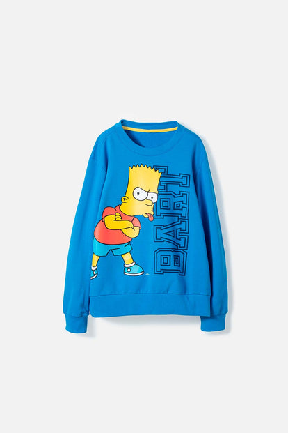 POLERÓN DE BART SIMPSON CERRADO AZUL PARA NIÑO