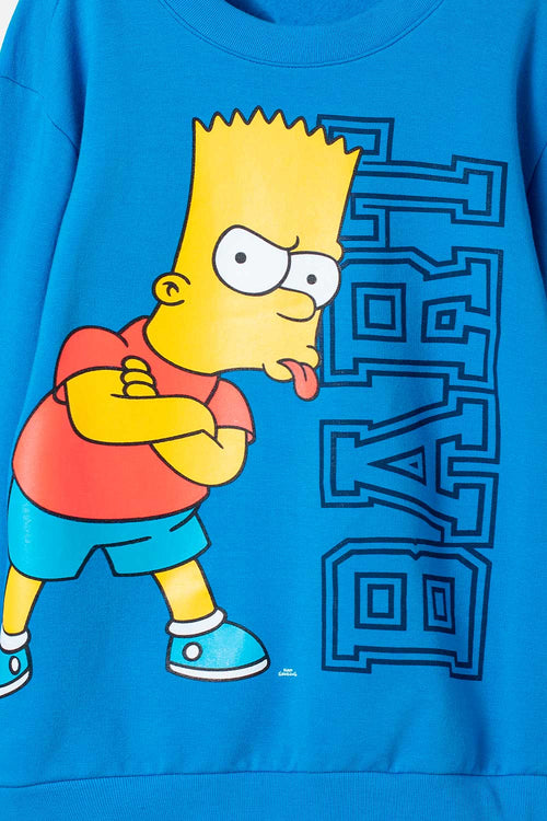 POLERÓN DE BART SIMPSON CERRADO AZUL PARA NIÑO
