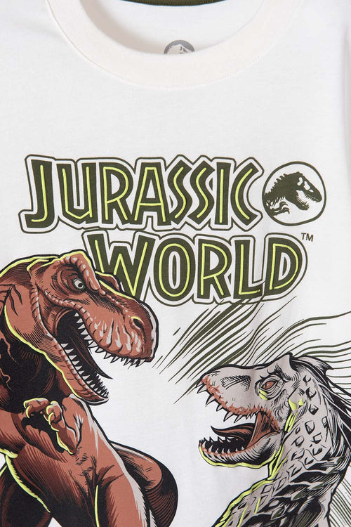 CONJUNTO DE JURASSIC WORLD DE PANTALÓN LARGO VERDE PARA NIÑO