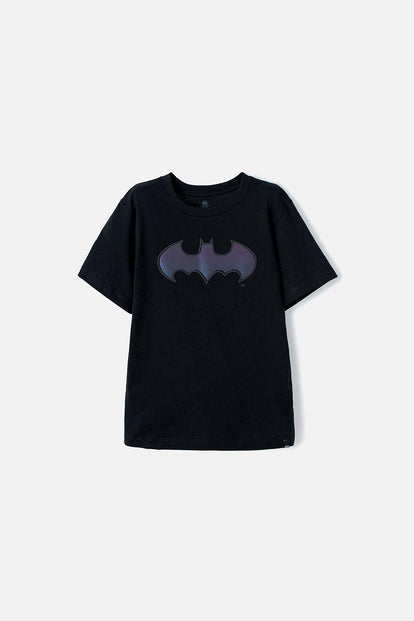 POLERA DE BATMAN MANGA CORTA NEGRA PARA NIÑO