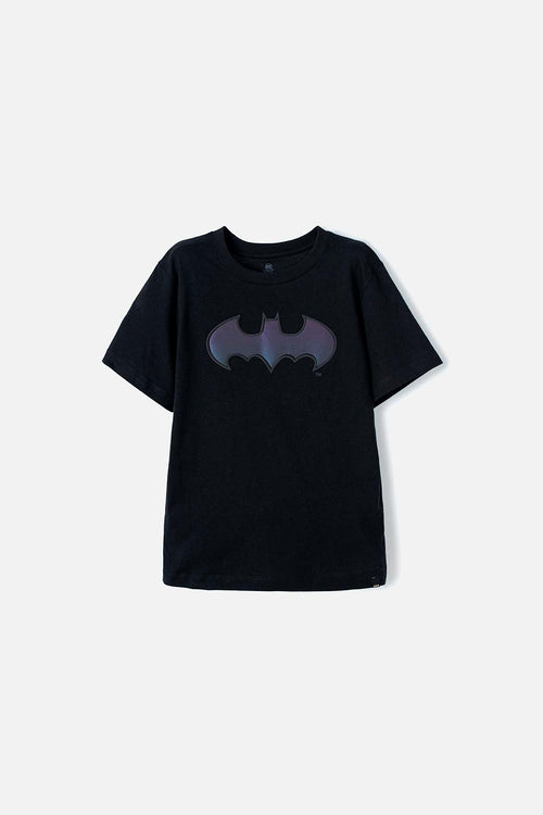 POLERA DE BATMAN MANGA CORTA NEGRA PARA NIÑO