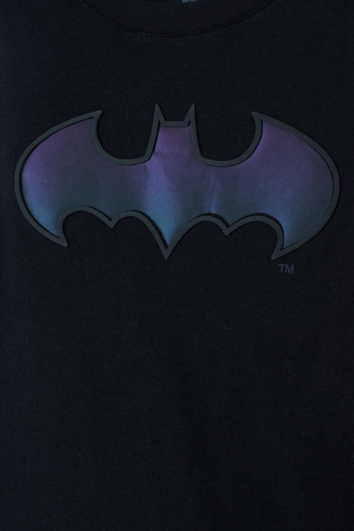 POLERA DE BATMAN MANGA CORTA NEGRA PARA NIÑO