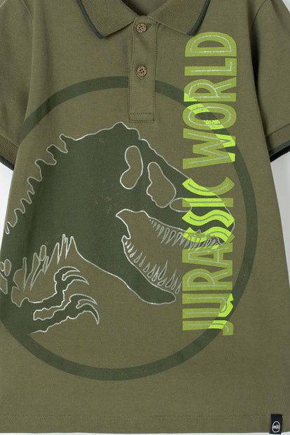 POLERA TIPO POLO JURASSIC WORLD VERDE PARA NIÑO