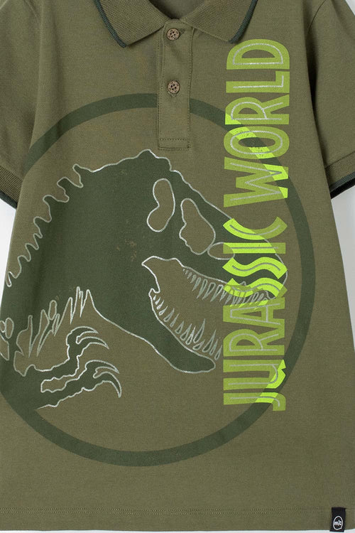 POLERA TIPO POLO JURASSIC WORLD VERDE PARA NIÑO