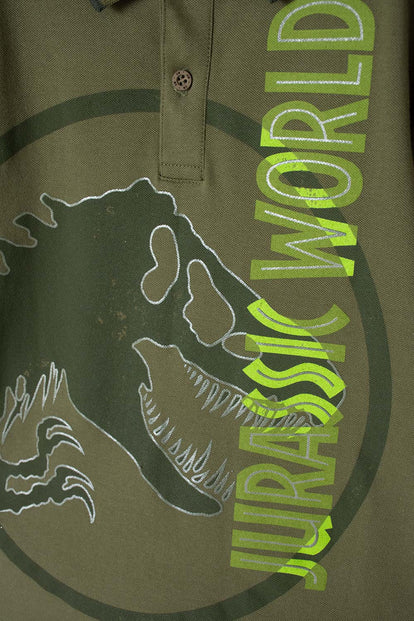 POLERA TIPO POLO JURASSIC WORLD VERDE PARA NIÑO