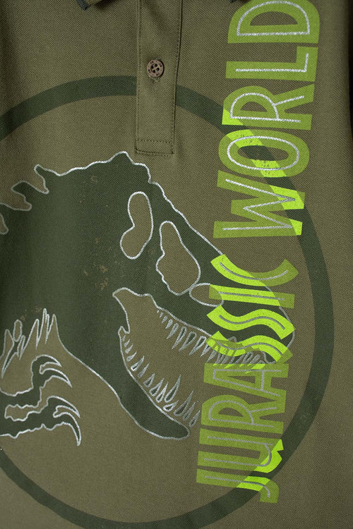 POLERA TIPO POLO JURASSIC WORLD VERDE PARA NIÑO