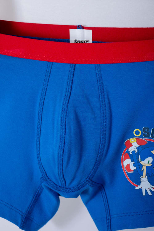 PACK X2 BOXER SONIC AZUL Y BLANCO PARA NIÑO