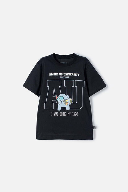 POLERA DE AMONG US NEGRO PARA TEENS NIÑO