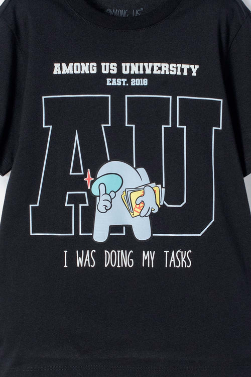 POLERA DE AMONG US NEGRO PARA TEENS NIÑO