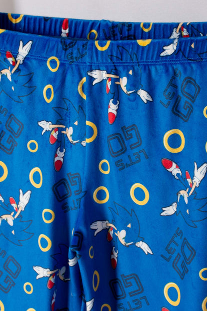 PIJAMA DE SONIC CON PANTALÓN LARGO AZUL PARA NIÑA