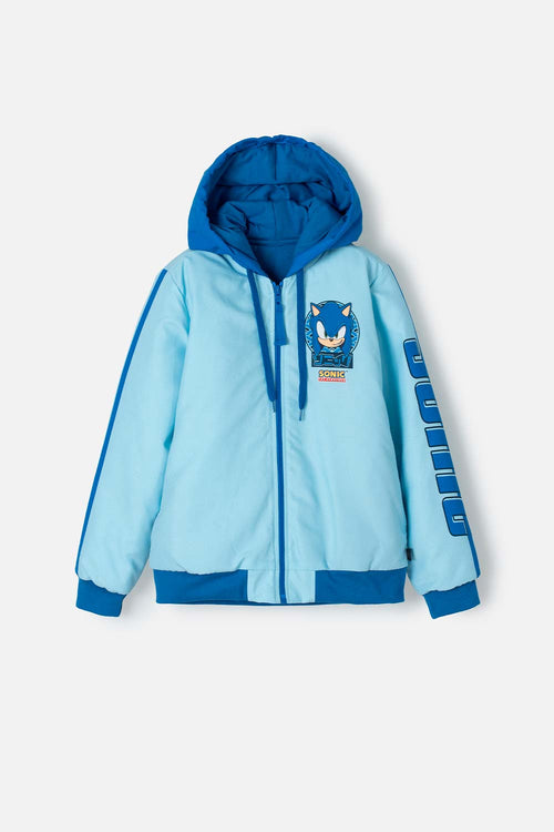 CHAQUETA DE SONIC AZUL CON CIERRE PARA NIÑO