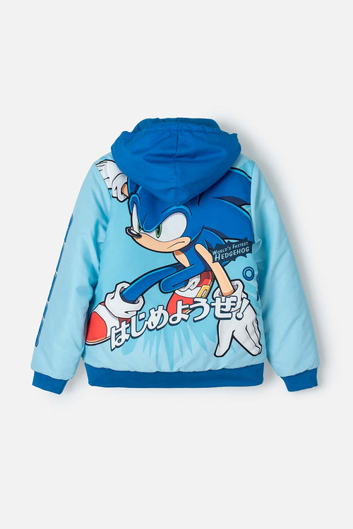 CHAQUETA DE SONIC AZUL CON CIERRE PARA NIÑO