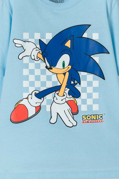 POLERA DE SONIC DE MANGA CORTA AZUL PARA NIÑO
