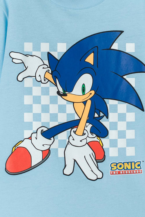 POLERA DE SONIC DE MANGA CORTA AZUL PARA NIÑO