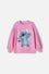POLERON DE LILO Y STITCH ROSADO DE CUELLO REDONDO PARA NIÑA