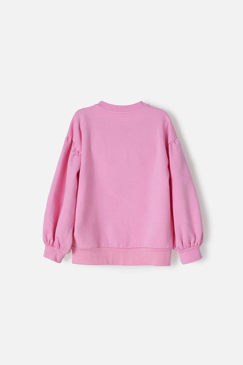 POLERON DE LILO Y STITCH ROSADO DE CUELLO REDONDO PARA NIÑA