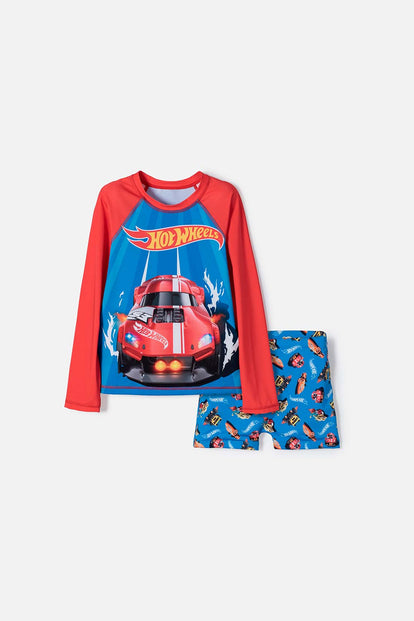 CONJUNTO DE BAÑO HOT WHEELS MULTICOLOR PARA NIÑO