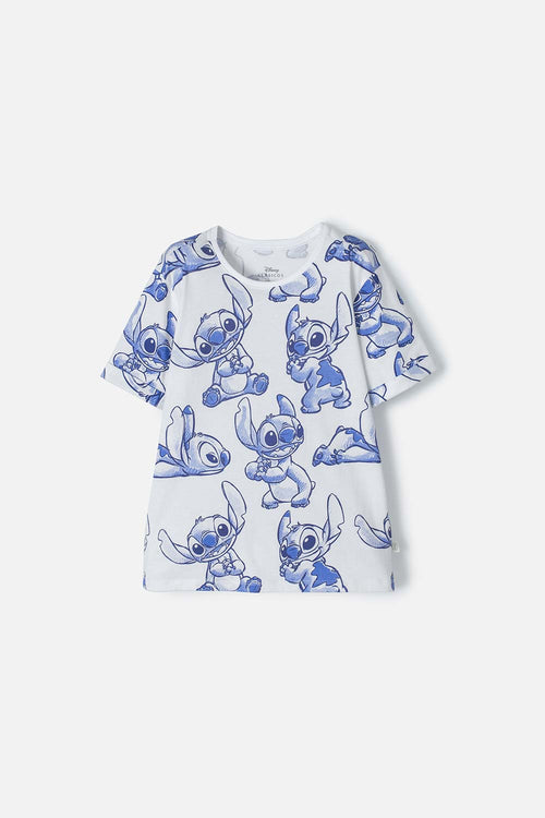 POLERA DE STITCH MANGA CORTA MULTICOLOR PARA NIÑA