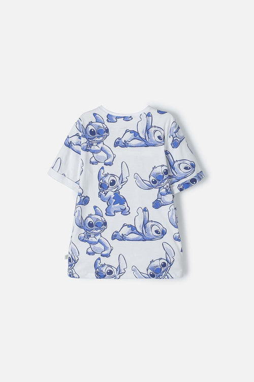 POLERA DE STITCH MANGA CORTA MULTICOLOR PARA NIÑA