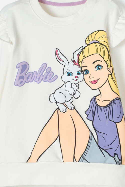 POLERON DE BARBIE CON BOLERO MARFIL PARA NIÑA