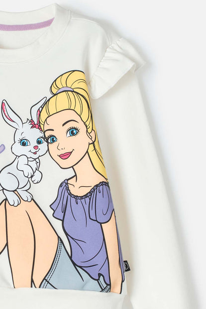 POLERON DE BARBIE CON BOLERO MARFIL PARA NIÑA