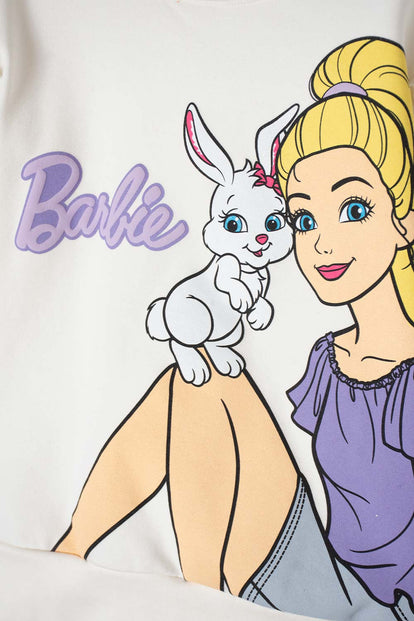 POLERON DE BARBIE CON BOLERO MARFIL PARA NIÑA