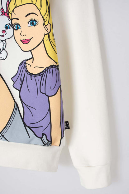 POLERON DE BARBIE CON BOLERO MARFIL PARA NIÑA