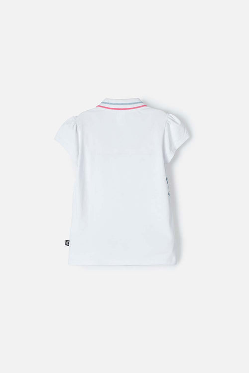 POLERA TIPO POLO DE STITCH BLANCO PARA NIÑA