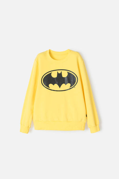 POLERON DE BATMAN CERRADO AMARILLO PARA NIÑO