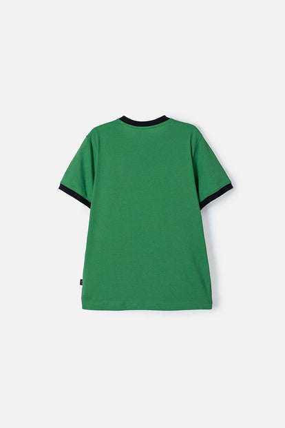 POLERA DE MINECRAFT MANGA CORTA VERDE PARA NIÑO