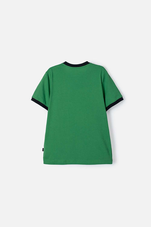 POLERA DE MINECRAFT MANGA CORTA VERDE PARA NIÑO