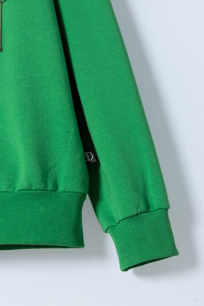 POLERON DE MINECRAFT CERRADO VERDE PARA NIÑO