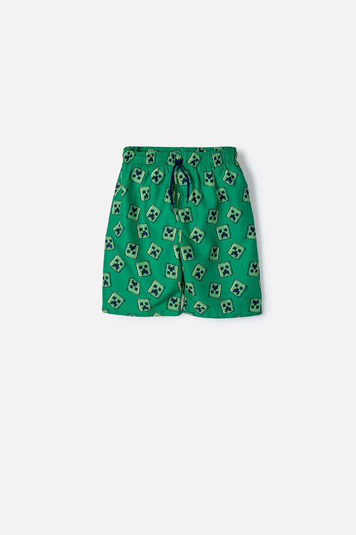 BERMUDA DE BAÑO MINICRAFT VERDE PARA NIÑO