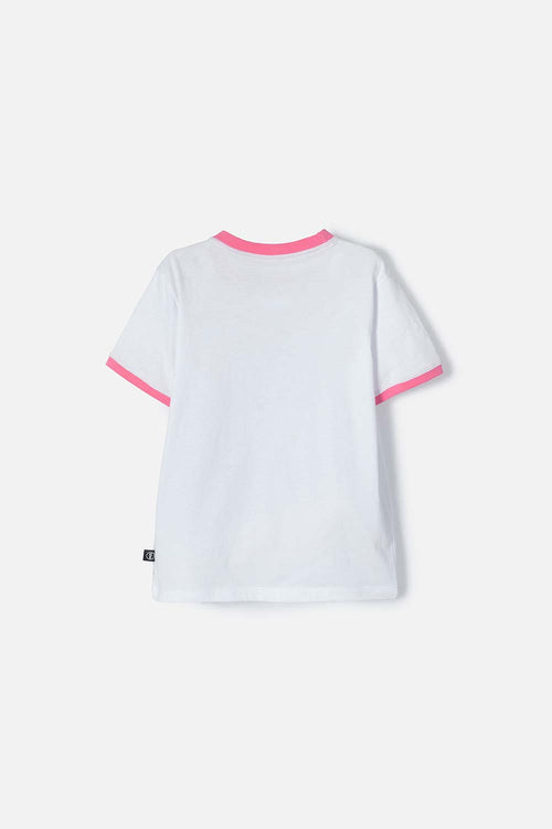 POLERA DE STITCH BLANCA ESTAMPADA EN FRENTE PARA NIÑA