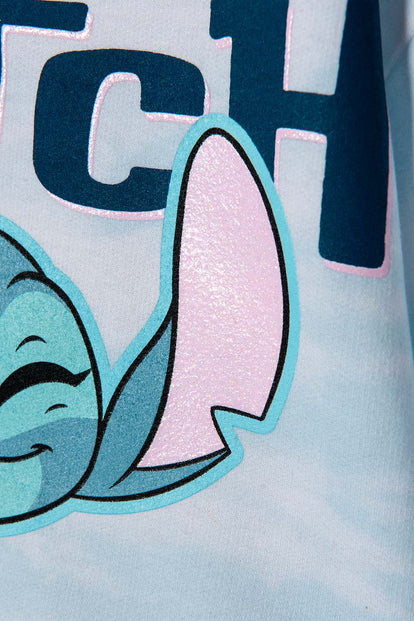 CONJUNTO DE STITCH PANTALÓN AMPLIO AZUL PARA NIÑA