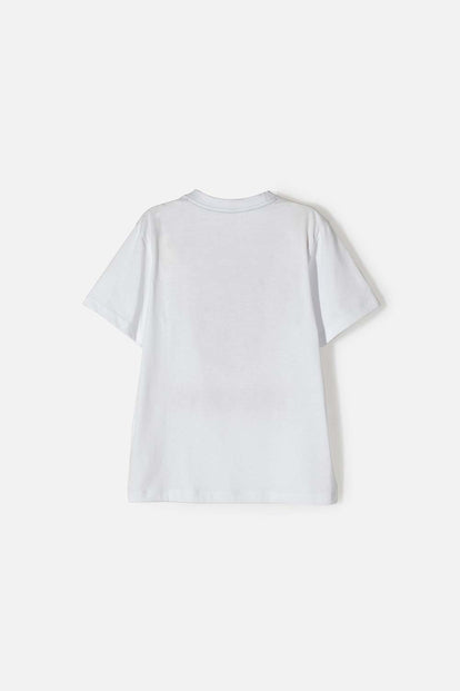 POLERA DE SPIDERMAN MANGA CORTA BLANCA PARA NIÑO
