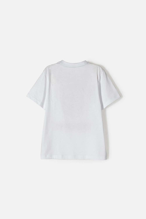 POLERA DE SPIDERMAN MANGA CORTA BLANCA PARA NIÑO