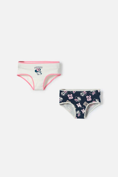 PANTIES DE MINNIE MOUSE MULTICOLOR EN DÚO PARA NIÑA