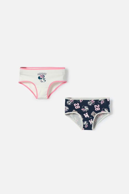 PANTIES DE MINNIE MOUSE MULTICOLOR EN DÚO PARA NIÑA